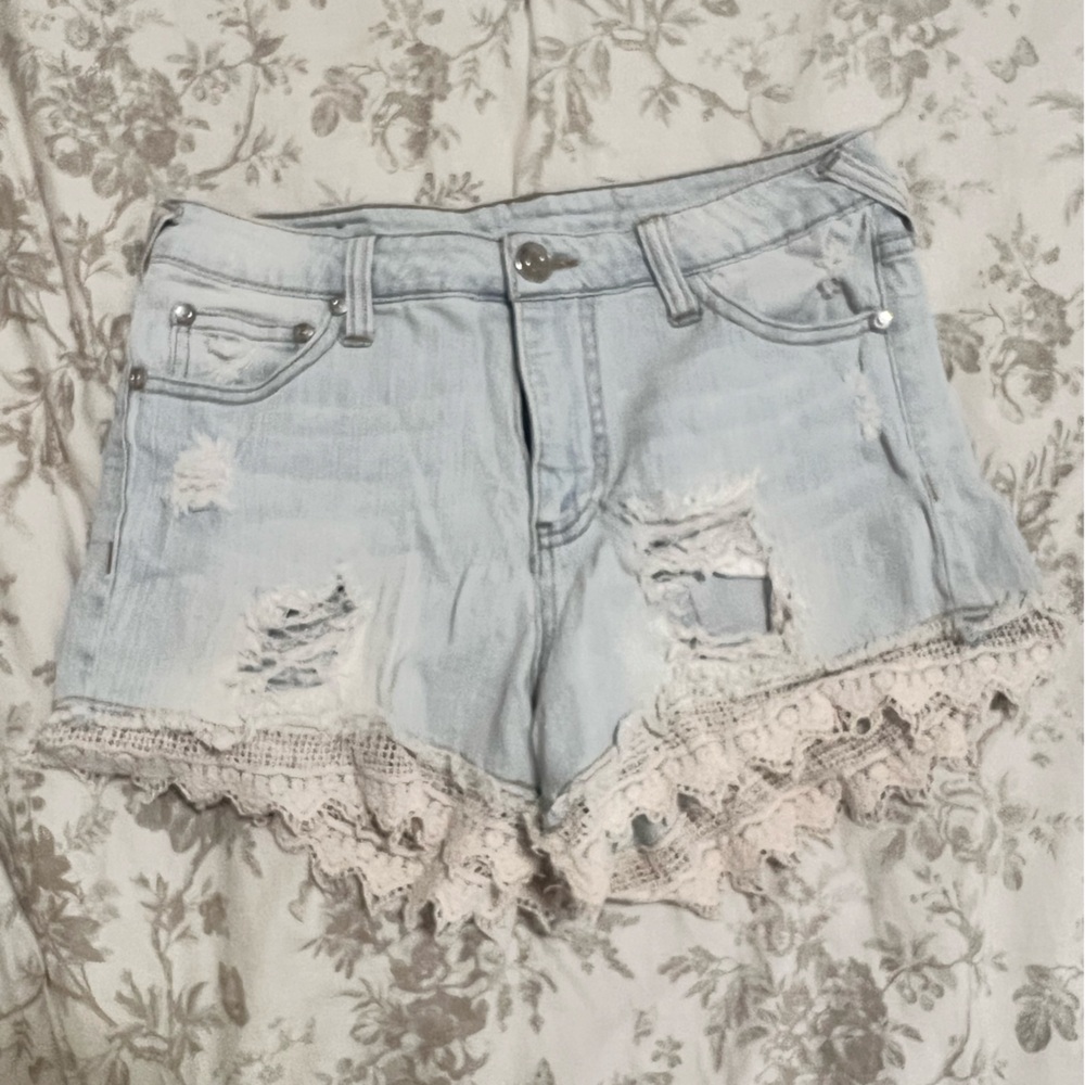 blue shorts with lace size 6